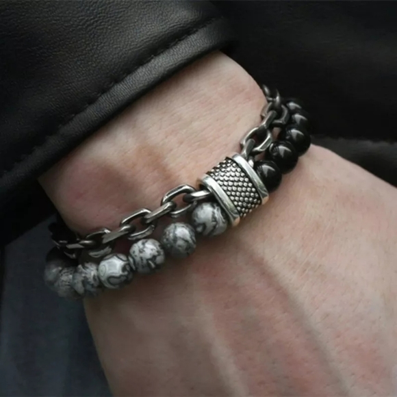 Men's beaded bracelet - Picture 1 of 8